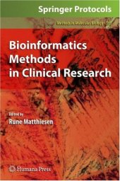 book Bioinformatics methods in clinical research