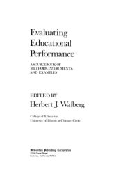 book Evaluating Educational Performance: A Sourcebook of Methods, Instruments, and Examples