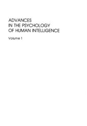 book Advances in the Psychology of Human Intelligence