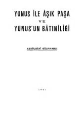 book Yunus İle Âşık Paşa ve Yunus’un Batıniliği