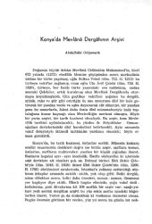 book Konya’da Mevlânâ Dergâhının Arşivi