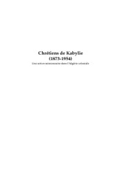 book Chrétiens de Kabylie, 1879-1954 : une action missionnaire dans l’Algérie coloniale