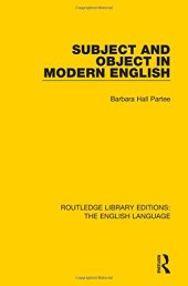 book Subject and Object in Modern English