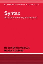 book Syntax: Structure, Meaning, and Function