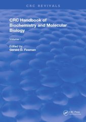 book Handbook of Biochemistry : Section d Physical Chemical Data, Volume I