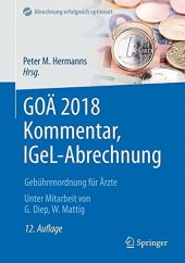 book GOÄ 2018 Kommentar, IGeL-Abrechnung: Gebührenordnung für Ärzte