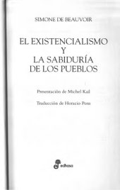 book El existencialismo y la sabiduría de los pueblos