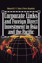 book Corporate Links And Foreign Direct Investment In Asia And The Pacific