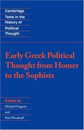 book Early Greek Political Thought from Homer to the Sophists