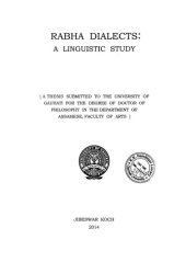 book Rabha dialects: a linguistic study