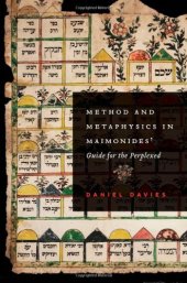 book Method and Metaphysics in Maimonides’ Guide for the Perplexed