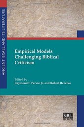 book Empirical Models Challenging Biblical Criticism
