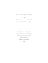 book Lattices of Supercharacter Theories