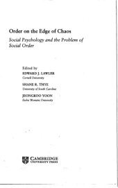 book Order on the edge of chaos. Social Psychology and the Problem of Social Order