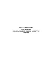 book Theodor Gomperz: eine Auswahl herkulanischer kleiner Schriften (1864-1909)