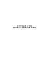 book Knowledge of God in the Graeco-Roman World.