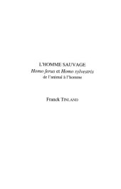 book L’homme sauvage : homo ferus et homo sylvestris de l’animal à l’homme