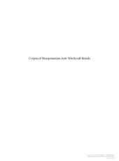 book Corpus of Mesopotamian Anti-Witchcraft Rituals. Ancient Magic and Divination