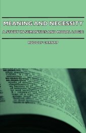 book Meaning And Necessity - A Study In Semantics And Modal logic 