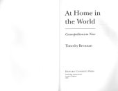 book At Home in the World: Cosmopolitanism Now