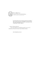 book Learning the Lessons from the Euromaidan: The ups and downs of LGBT Activism in the Ukrainian Public Sphere