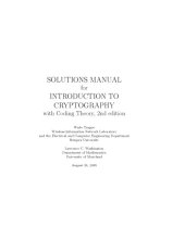 book Solution Manual for Introduction to cryptography with coding theory