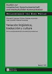 book Variación lingüística, traducción y cultura.