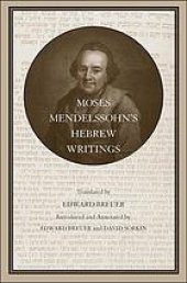 book Moses Mendelssohn’s Hebrew Writings