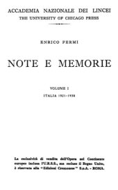 book Note e Memorie (Collected Papers). Volume I: Italia 1921-1938