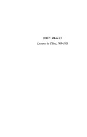 book John Dewey, lectures in China, 1919-1920