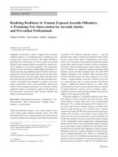 book Realizing Resilience in Trauma Exposed Juvenile Offenders: A Promising New Intervention for Juvenile Justice and Prevention Professionals