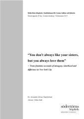 book "You don’t always like your sisters, but you always love them": Trans feminine accounts of misogyny, sisterhood and difference in New York City