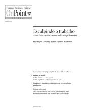 book Esculpindo o trabalho: A arte de conservar os seus melhores profissionais