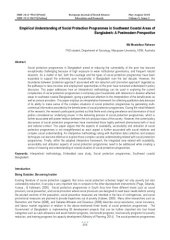 book Empirical Understanding of Social Protection Programmes in Southwest Coastal Areas of Bangladesh: A Postmodern Perspective [article]