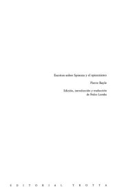 book Escritos sobre Spinoza y el spinozismo