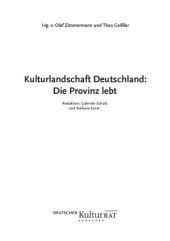 book Kulturlandschaft Deutschland : die Provinz lebt