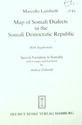 book Map of the Somali Dialects in the Somali Democratic Republic