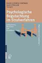 book Psychologische begutachtung im strafverfahren : indikationen, methoden und qualitätsstandards