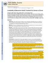 book Availability of Behavioral Health Treatment for Women in Prison [article]