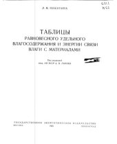 book Таблицы равновесного удельного влагосодержания и энергии связи влаги с материалами