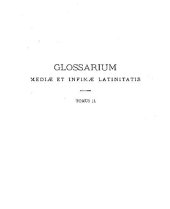 book GLOSSARIUM mediae et infimae Latinitatis. ABC