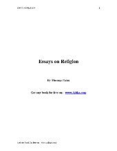 book Essays On Religion