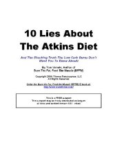 book 10 Lies About The Atkins Diet