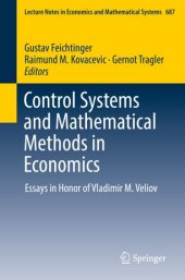 book Control Systems and Mathematical Methods in Economics