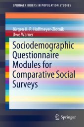 book Sociodemographic Questionnaire Modules for Comparative Social Surveys