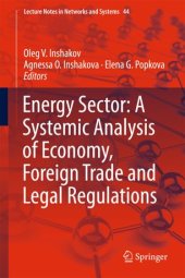 book Energy Sector: A Systemic Analysis of Economy, Foreign Trade and Legal Regulations