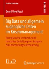 book Big Data und allgemein zugängliche Daten im Krisenmanagement