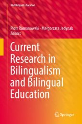 book Current Research in Bilingualism and Bilingual Education