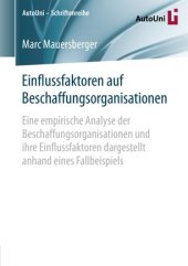 book Einflussfaktoren auf Beschaffungsorganisationen