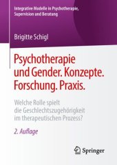 book Psychotherapie und Gender. Konzepte. Forschung. Praxis.